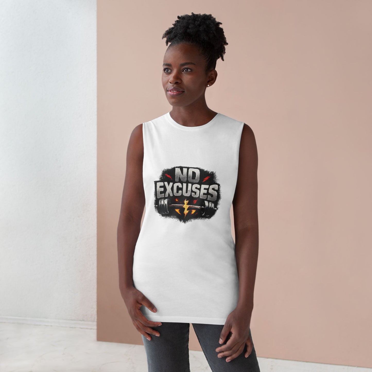 No Excuses Tank Top — Motivational Gym Workout Shirt