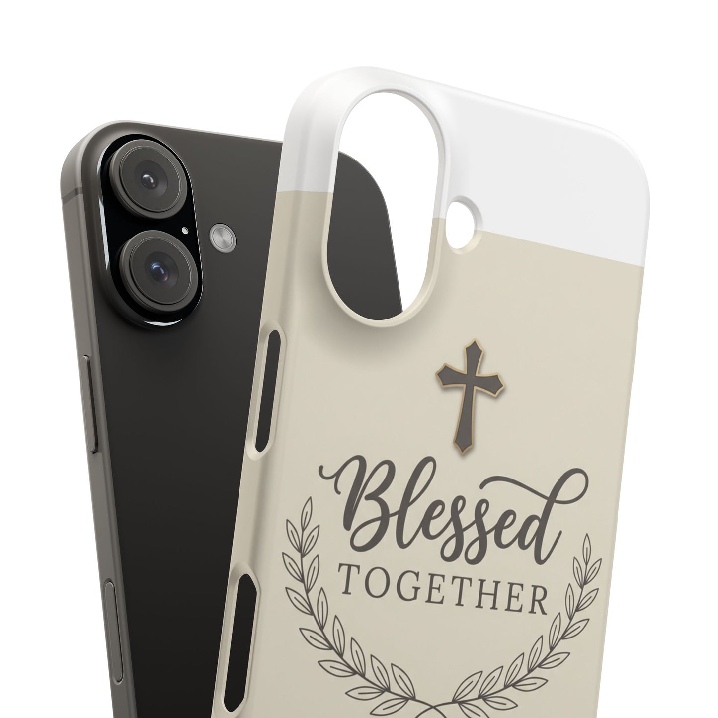 Phone Case — "Blessed Together" Religious Cross Design