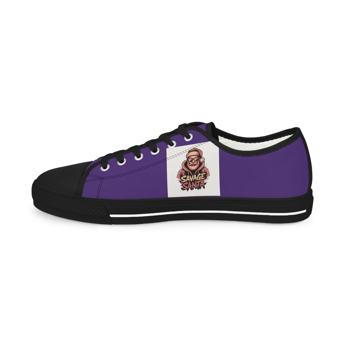 Low Top Sneakers – Purple Portrait Canvas Shoes for Men