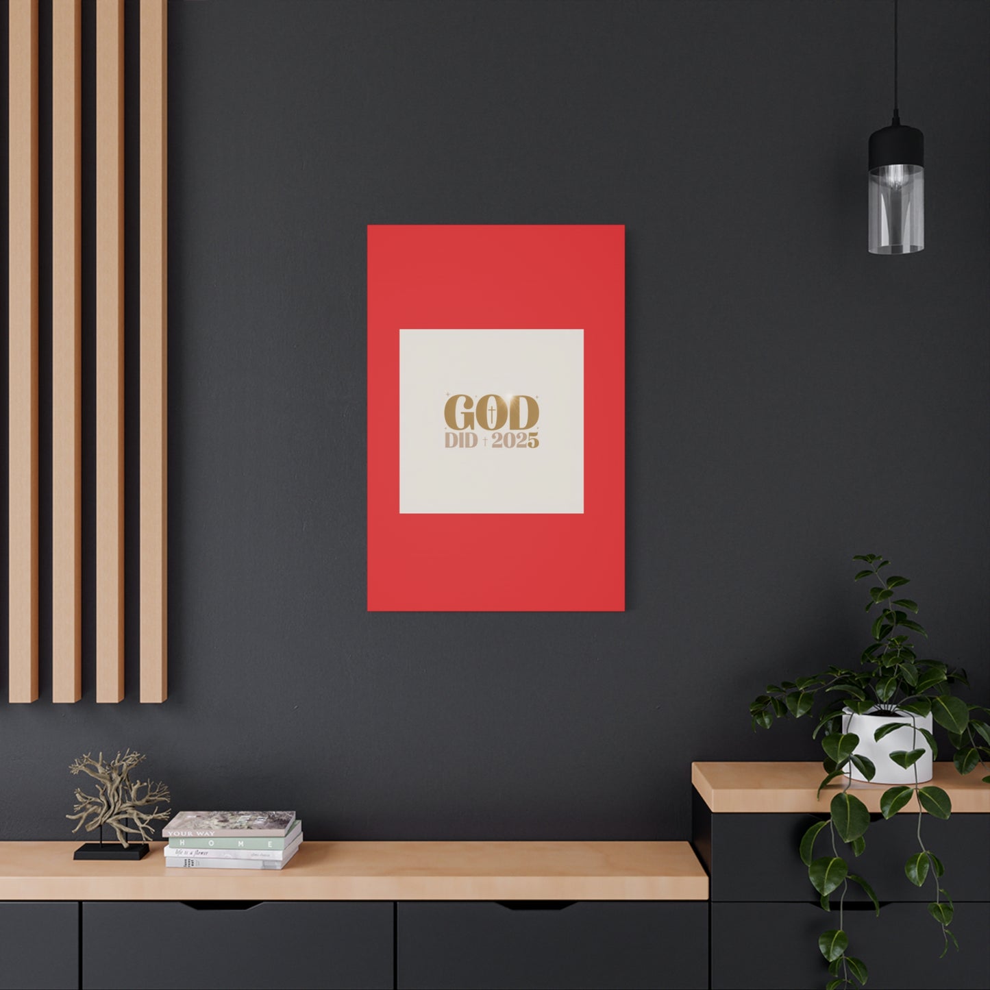 Canvas Wall Art – "God Did 2025" Inspirational Matte Stretched Canvas