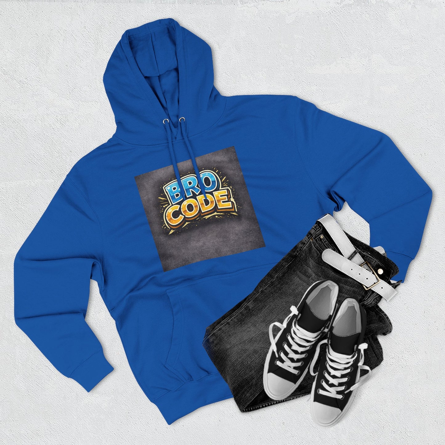 Bro Code Hoodie — Funny Streetwear Pullover with Bold Graffiti Logo