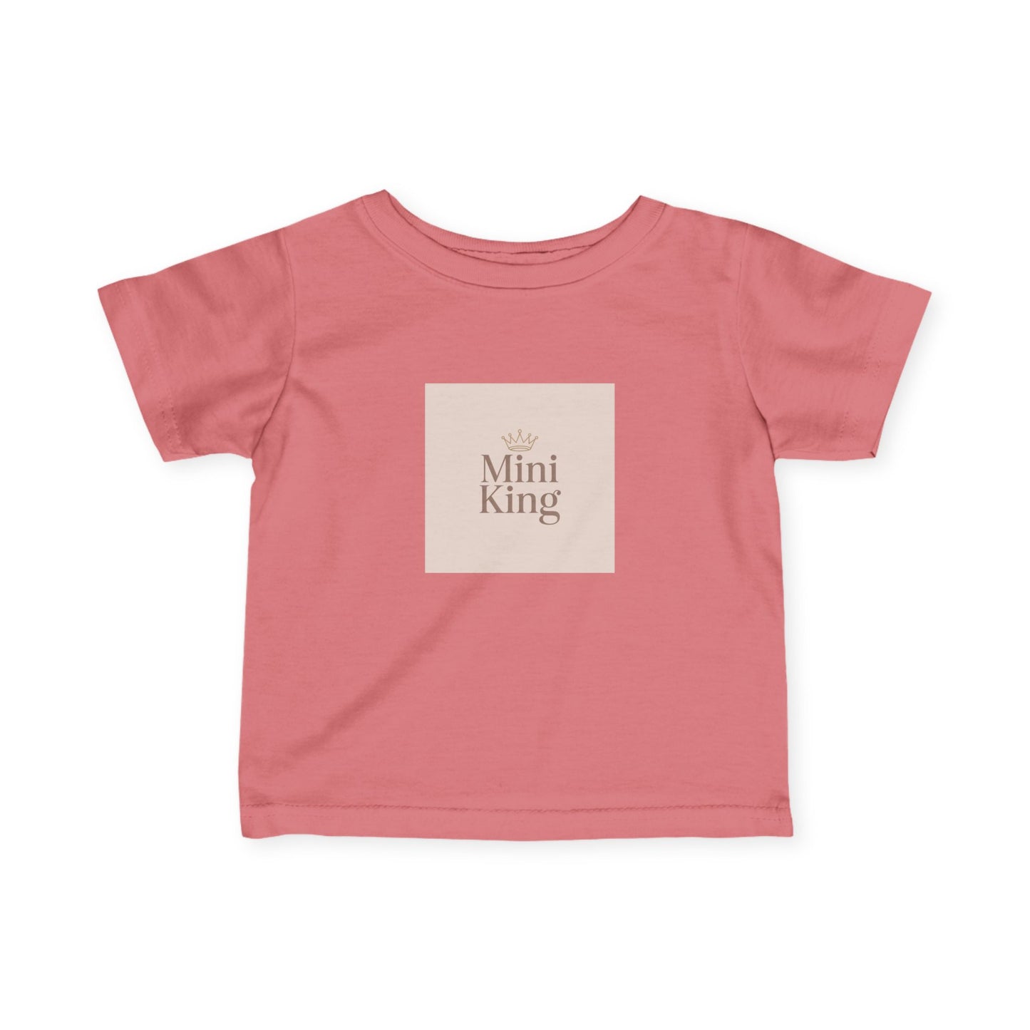 Infant Tee – "Mini King" Neutral Baby Shirt with Crown Graphic