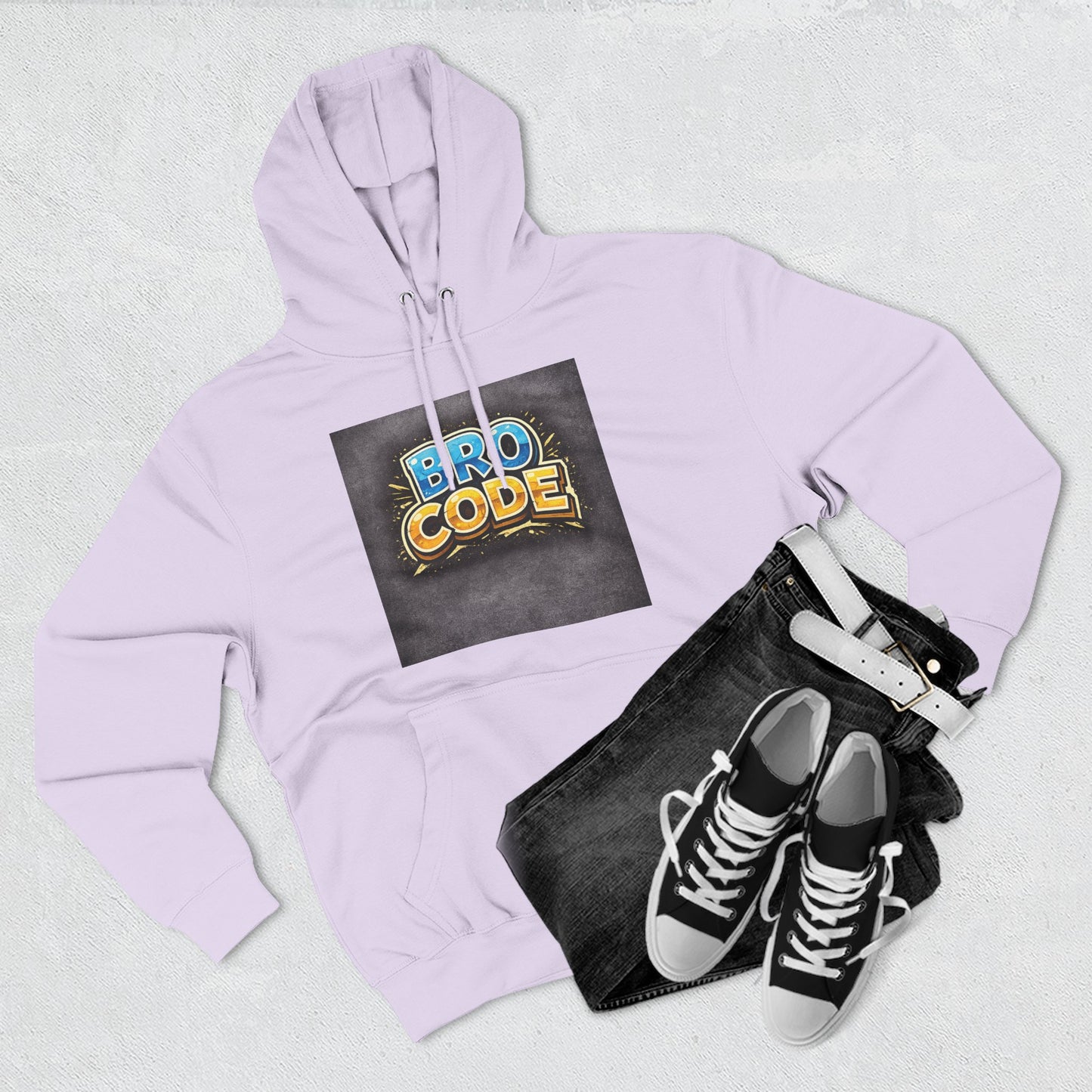 Bro Code Hoodie — Funny Streetwear Pullover with Bold Graffiti Logo