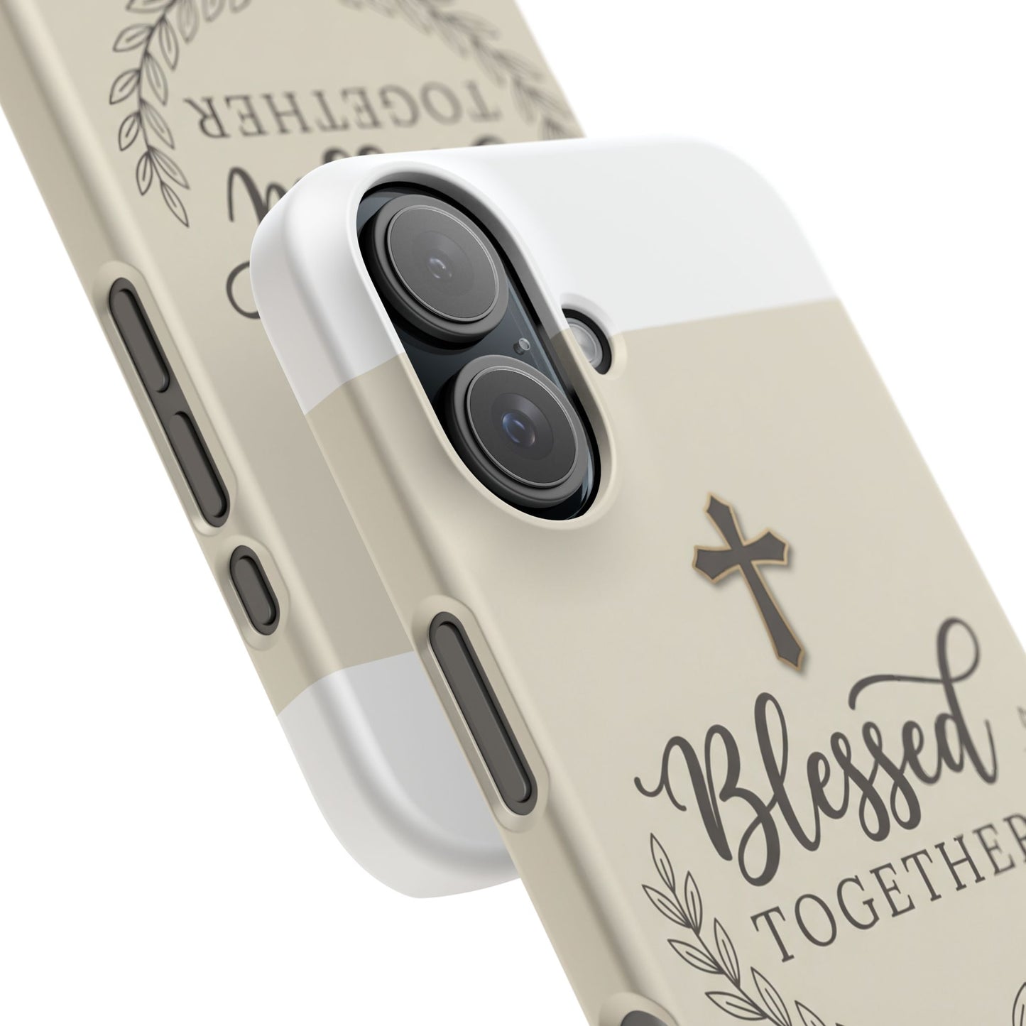 Phone Case — "Blessed Together" Religious Cross Design