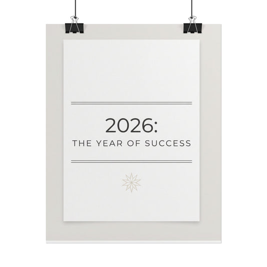 2026: The Year of Success Rolled Poster — Motivational New Year Wall Art