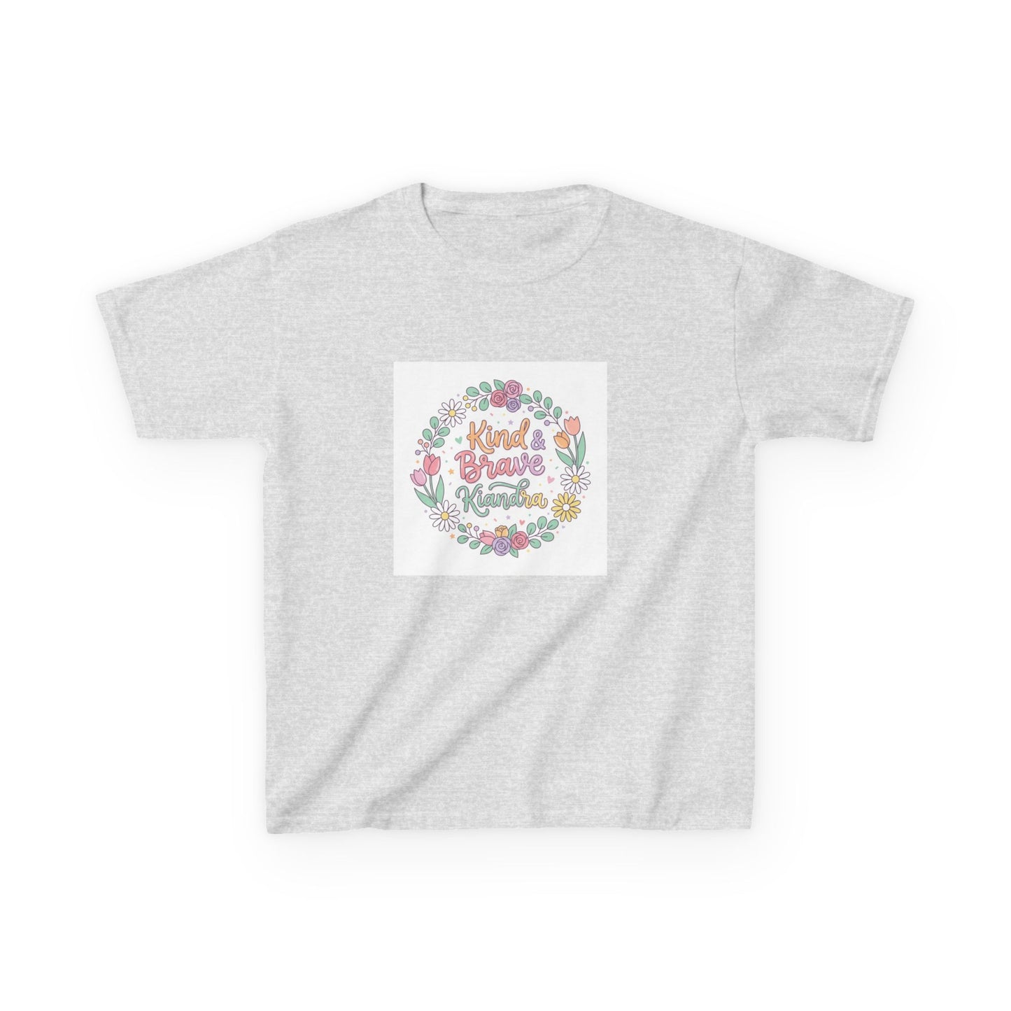 Kids Tee — Floral 'Kind Hearts Shine' Graphic