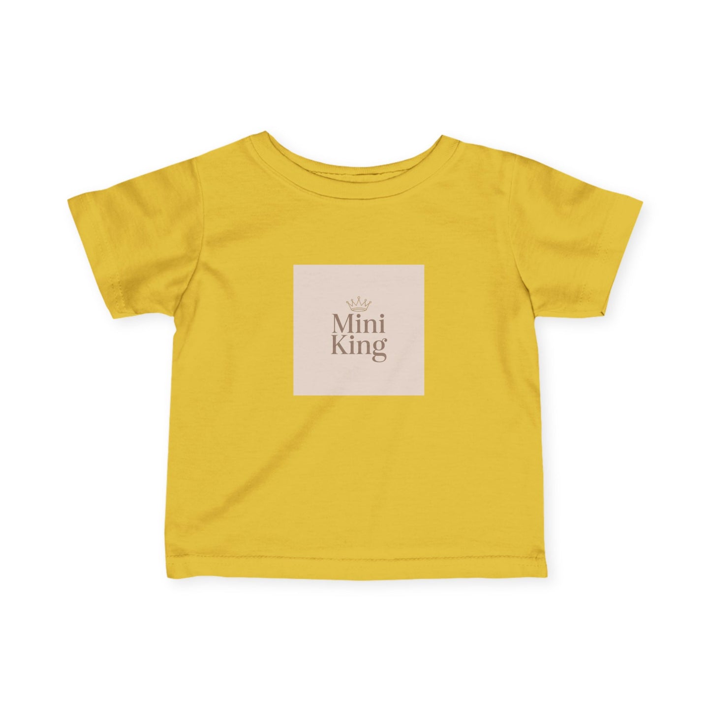 Infant Tee – "Mini King" Neutral Baby Shirt with Crown Graphic