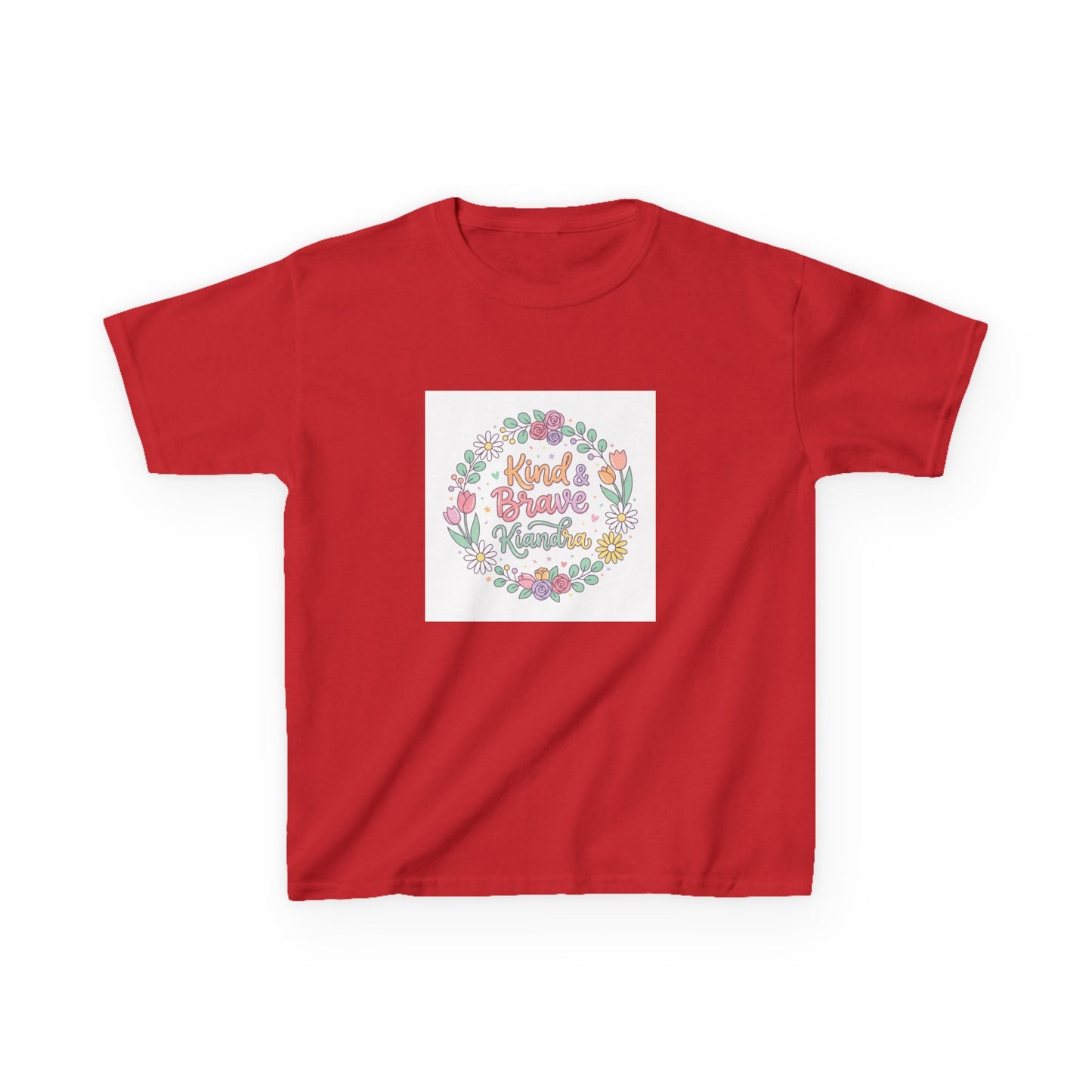 Kids Tee — Floral 'Kind Hearts Shine' Graphic