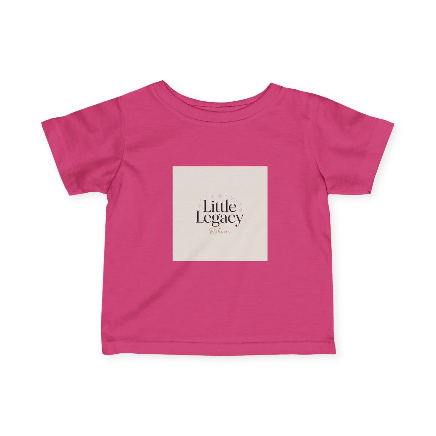 Infant Tee – "Little Legacy Raheem" Neutral Baby Shirt with Crown Graphic