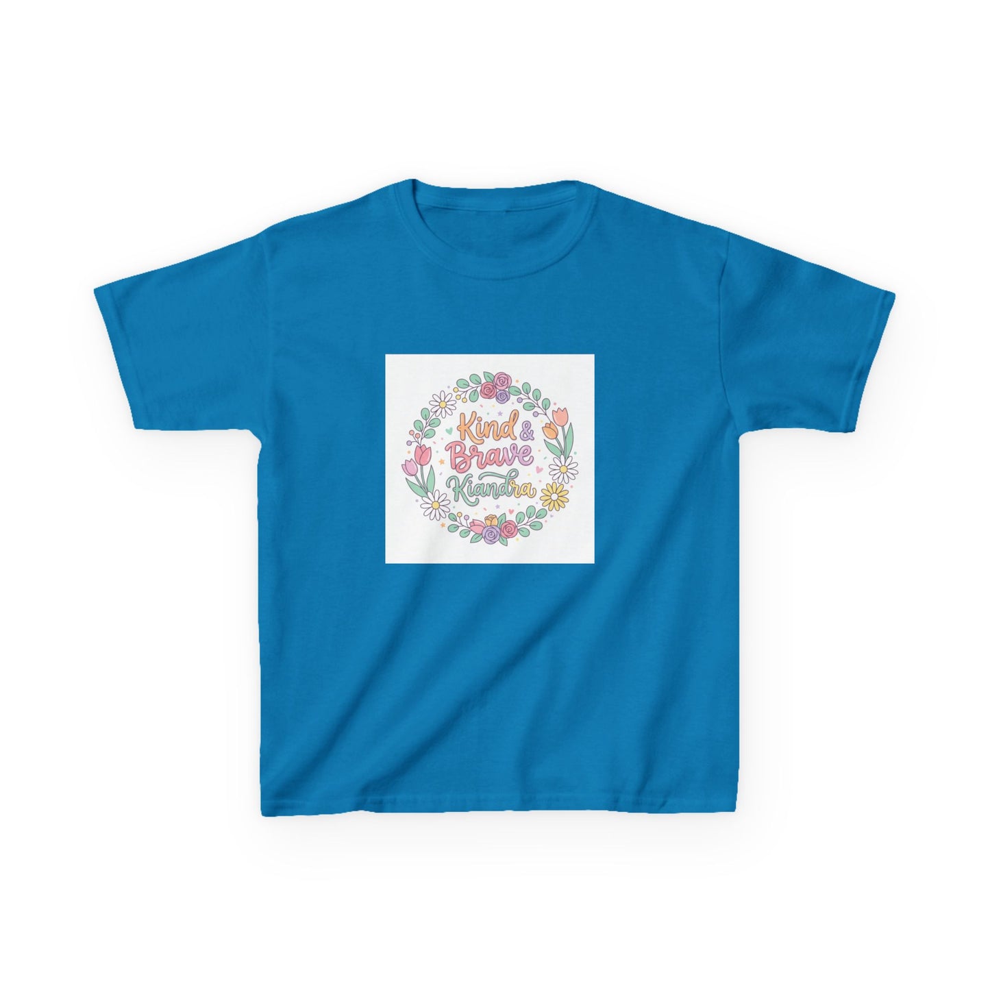 Kids Tee — Floral 'Kind Hearts Shine' Graphic