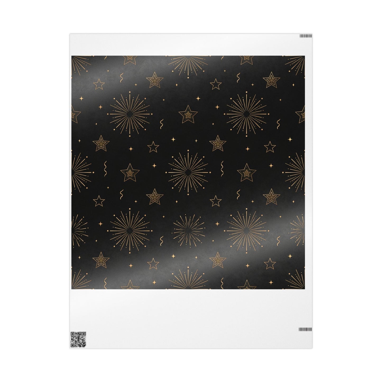 Black & Gold Starburst Wrapping Paper — Elegant Holiday Gift Wrap