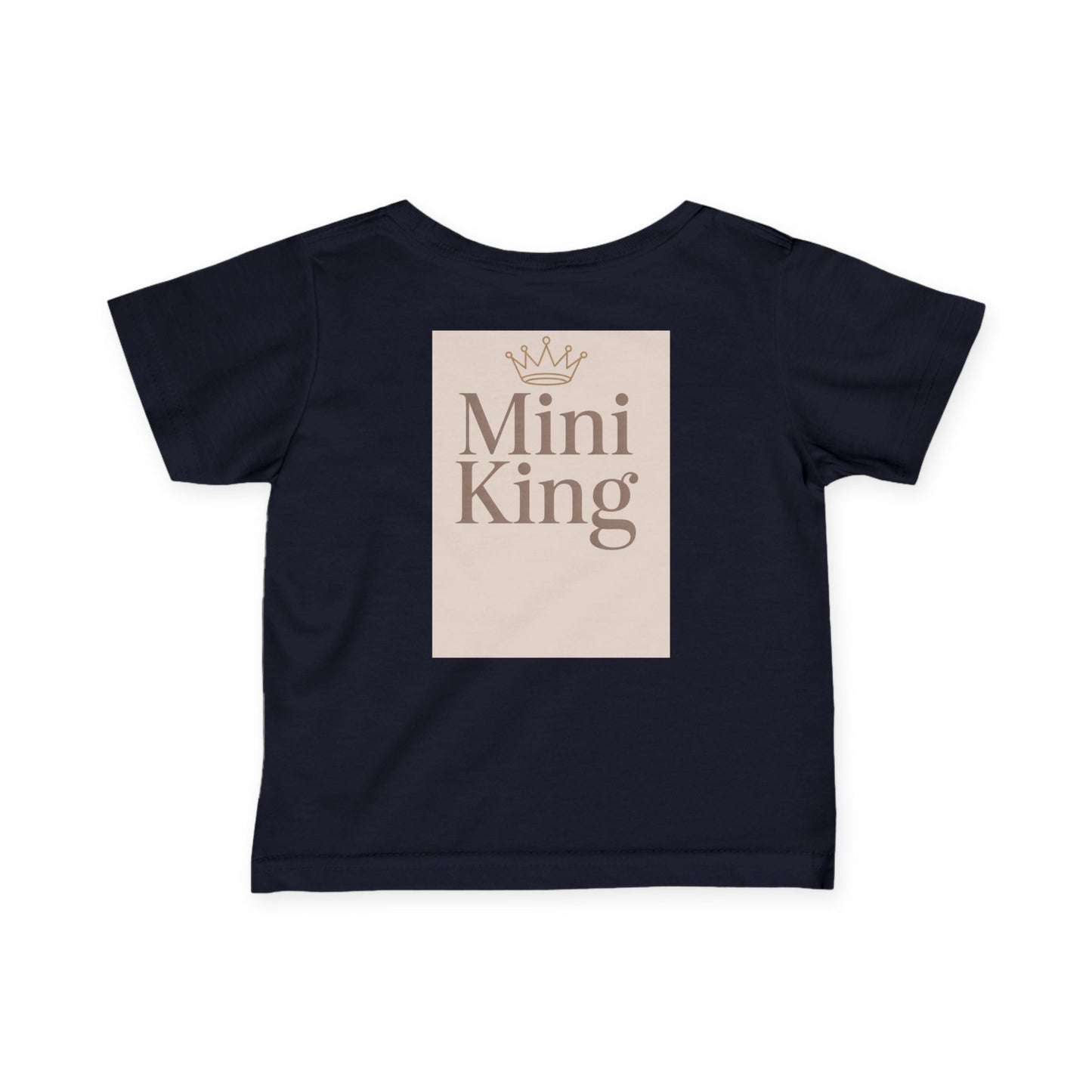 Infant Tee – "Mini King" Neutral Baby Shirt with Crown Graphic