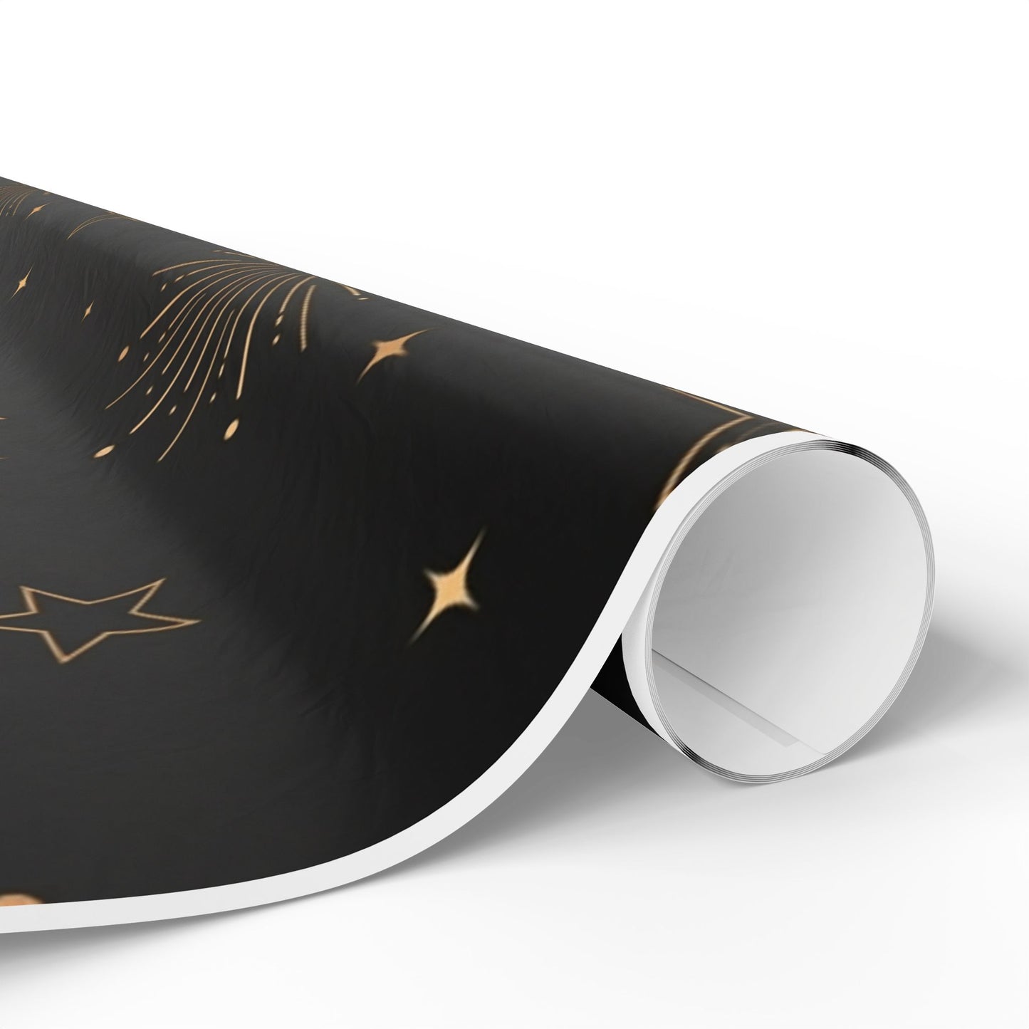 Black & Gold Starburst Wrapping Paper — Elegant Holiday Gift Wrap
