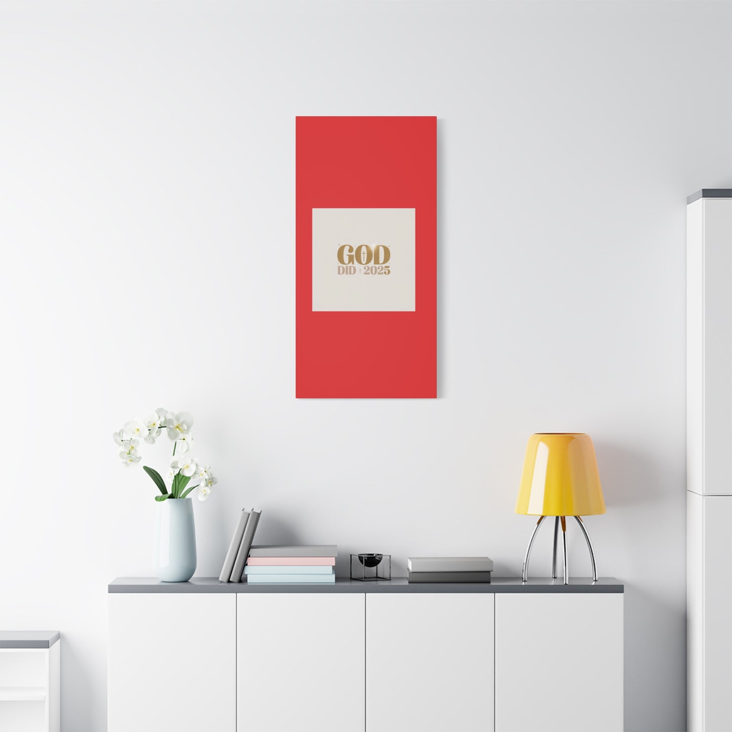 Canvas Wall Art – "God Did 2025" Inspirational Matte Stretched Canvas