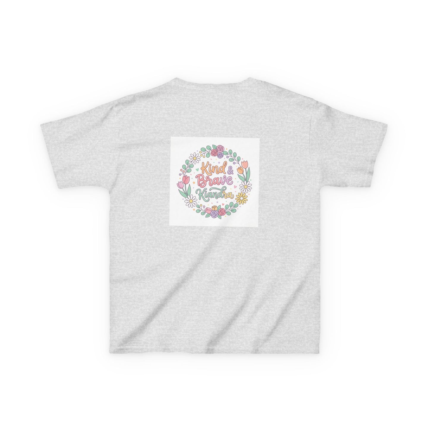 Kids Tee — Floral 'Kind Hearts Shine' Graphic