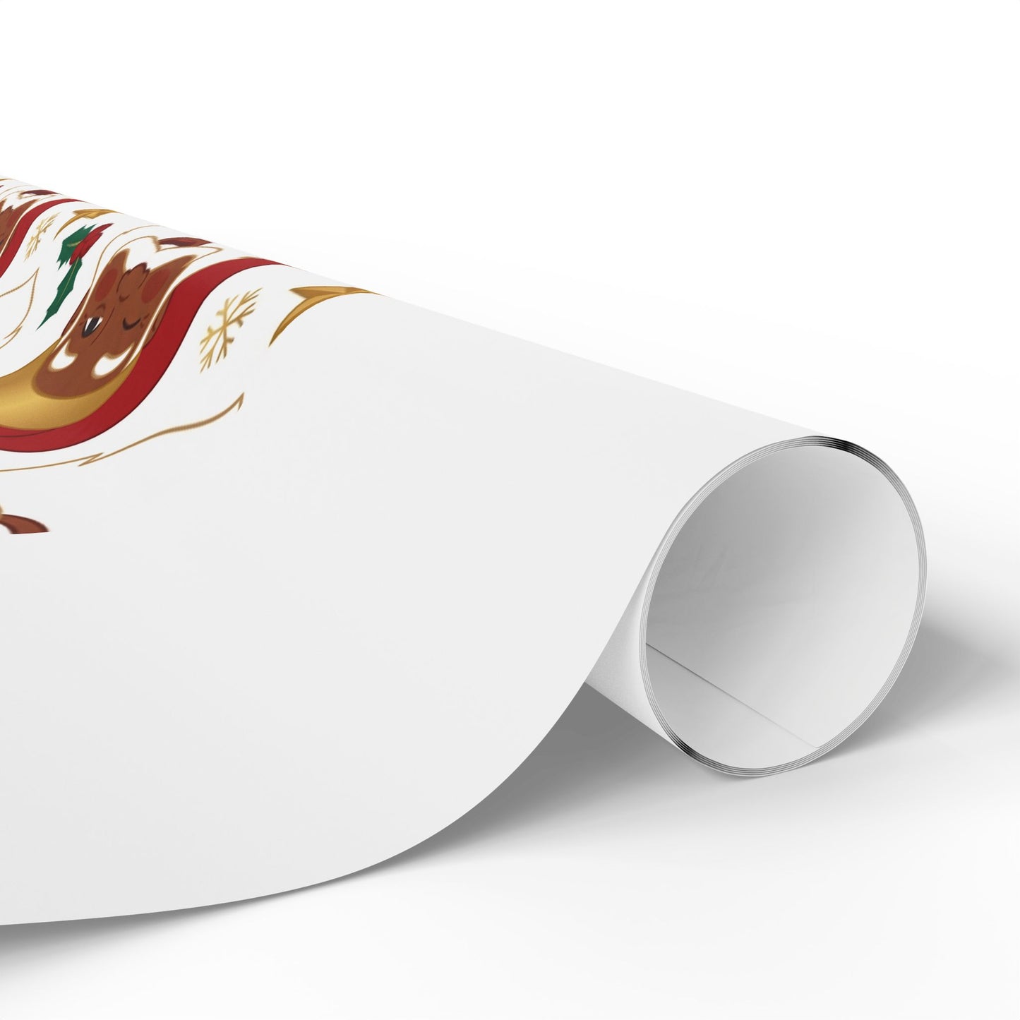 Black Santa Claus Wrapping Paper - Festive Holiday Gift Wrap with Holly & Ribbons