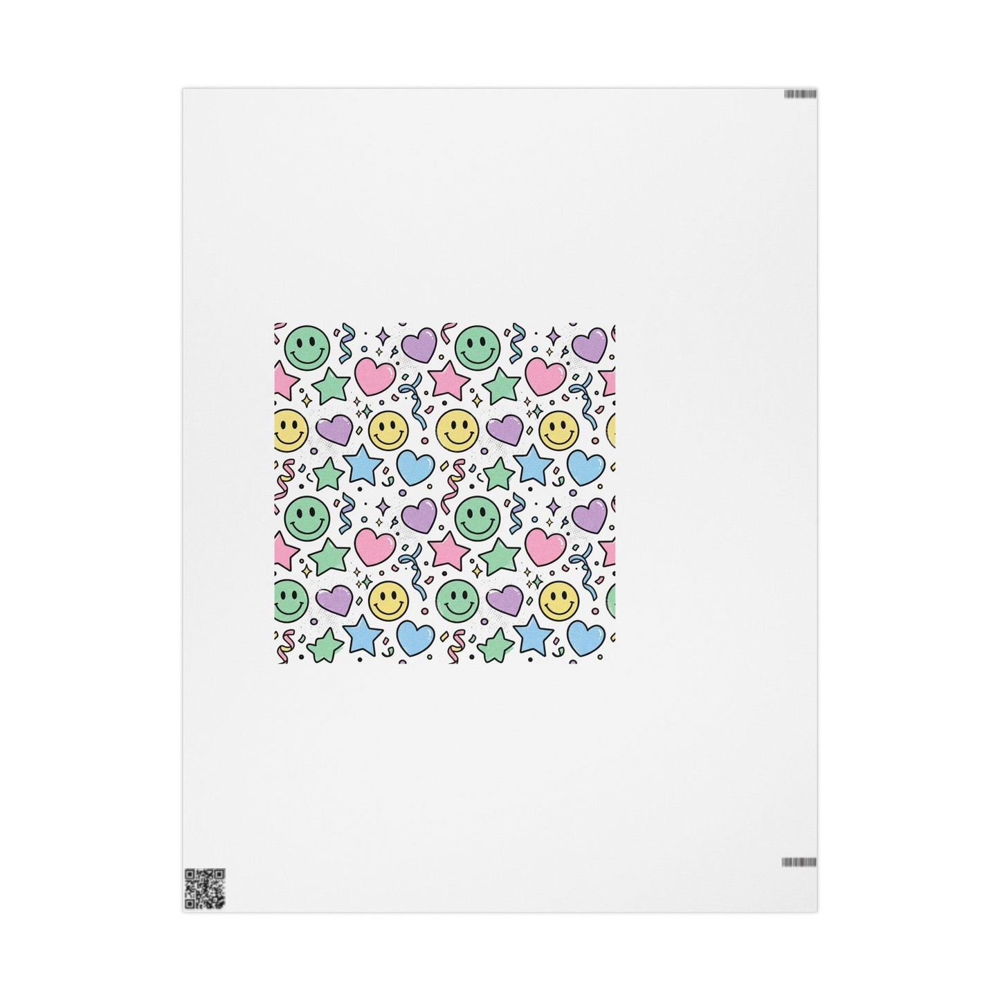 Cute Smile & Hearts Wrapping Paper - Pastel Emoji Gift Wrap for Birthdays & Celebrations