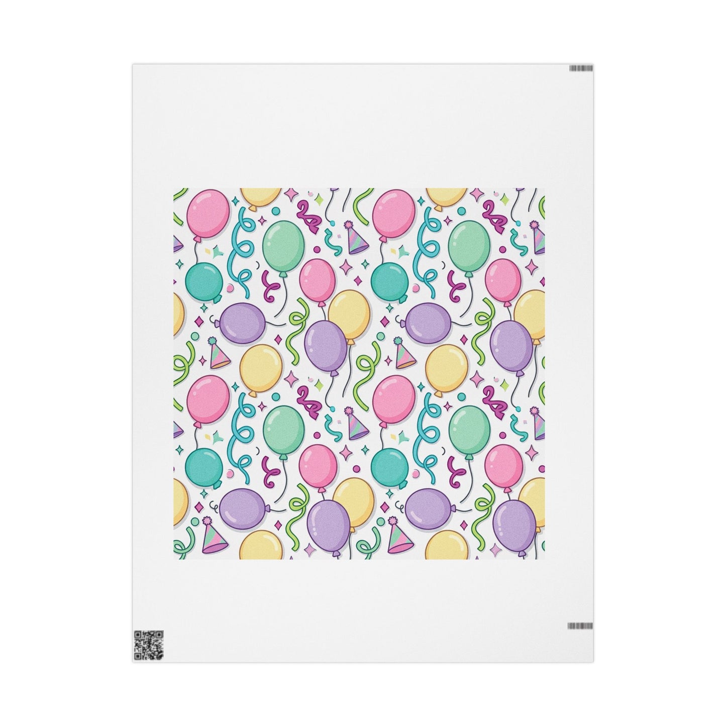 Birthday Balloons Wrapping Paper – Pastel Party Gift Wrap Roll