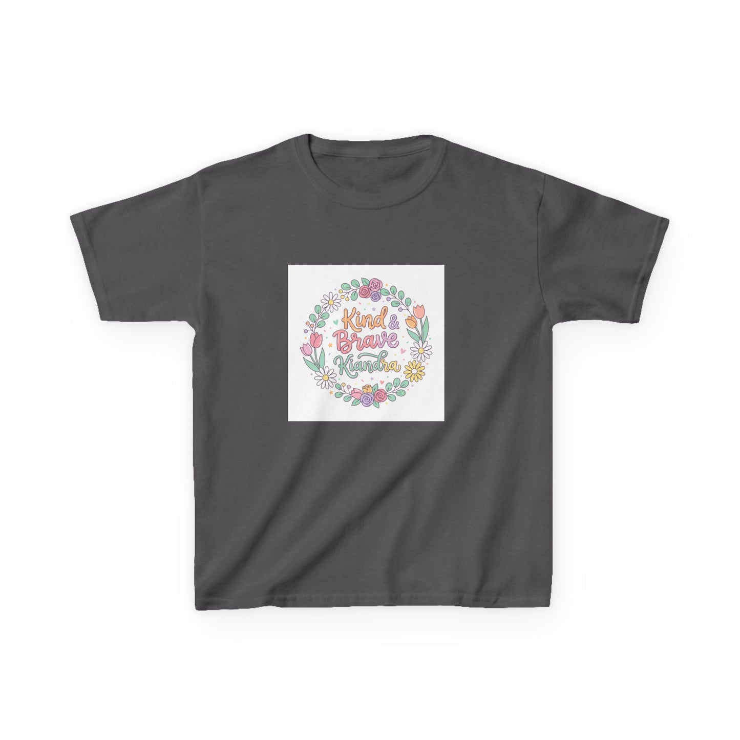 Kids Tee — Floral 'Kind Hearts Shine' Graphic