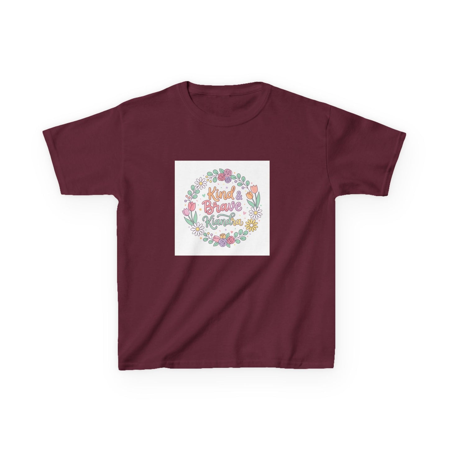 Kids Tee — Floral 'Kind Hearts Shine' Graphic