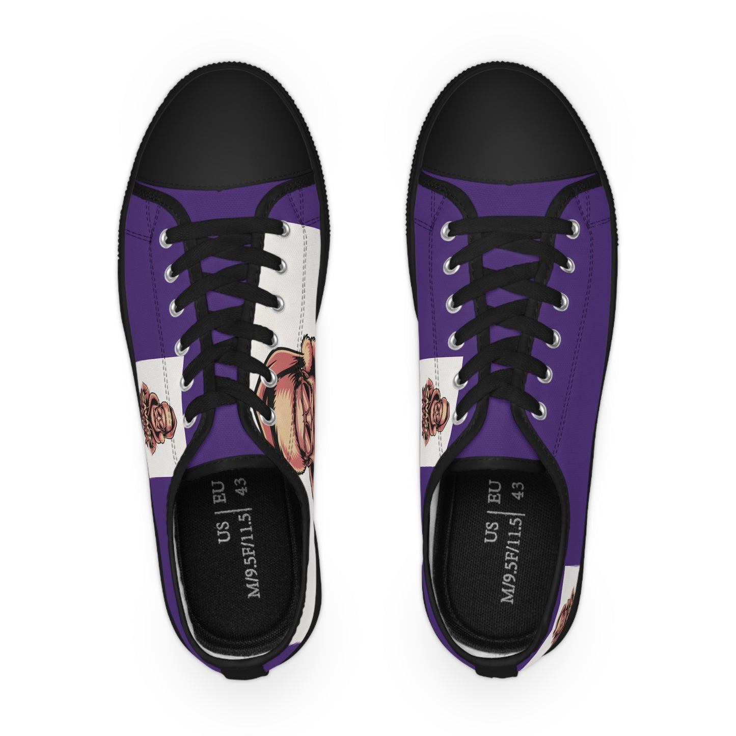 Low Top Sneakers – Purple Portrait Canvas Shoes for Men