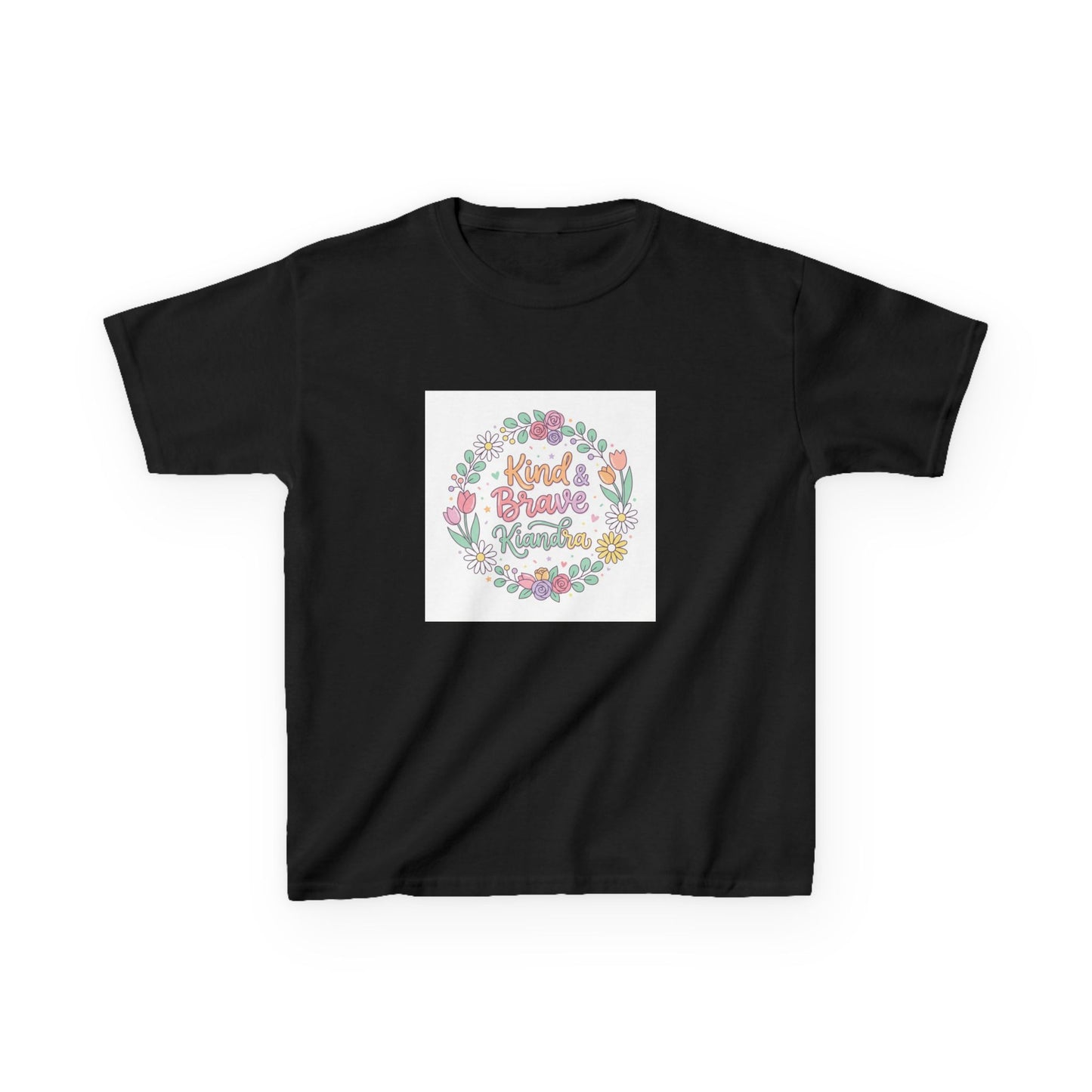 Kids Tee — Floral 'Kind Hearts Shine' Graphic