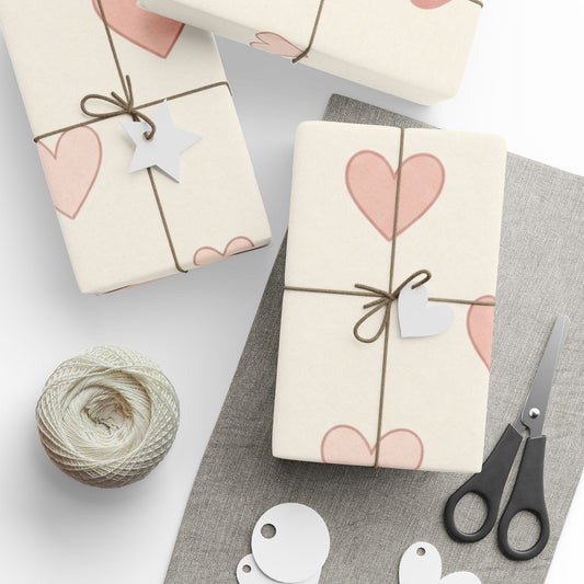 Pink Heart Wrapping Paper Roll — Romantic Gift Wrap for Valentine’s & Anniversaries