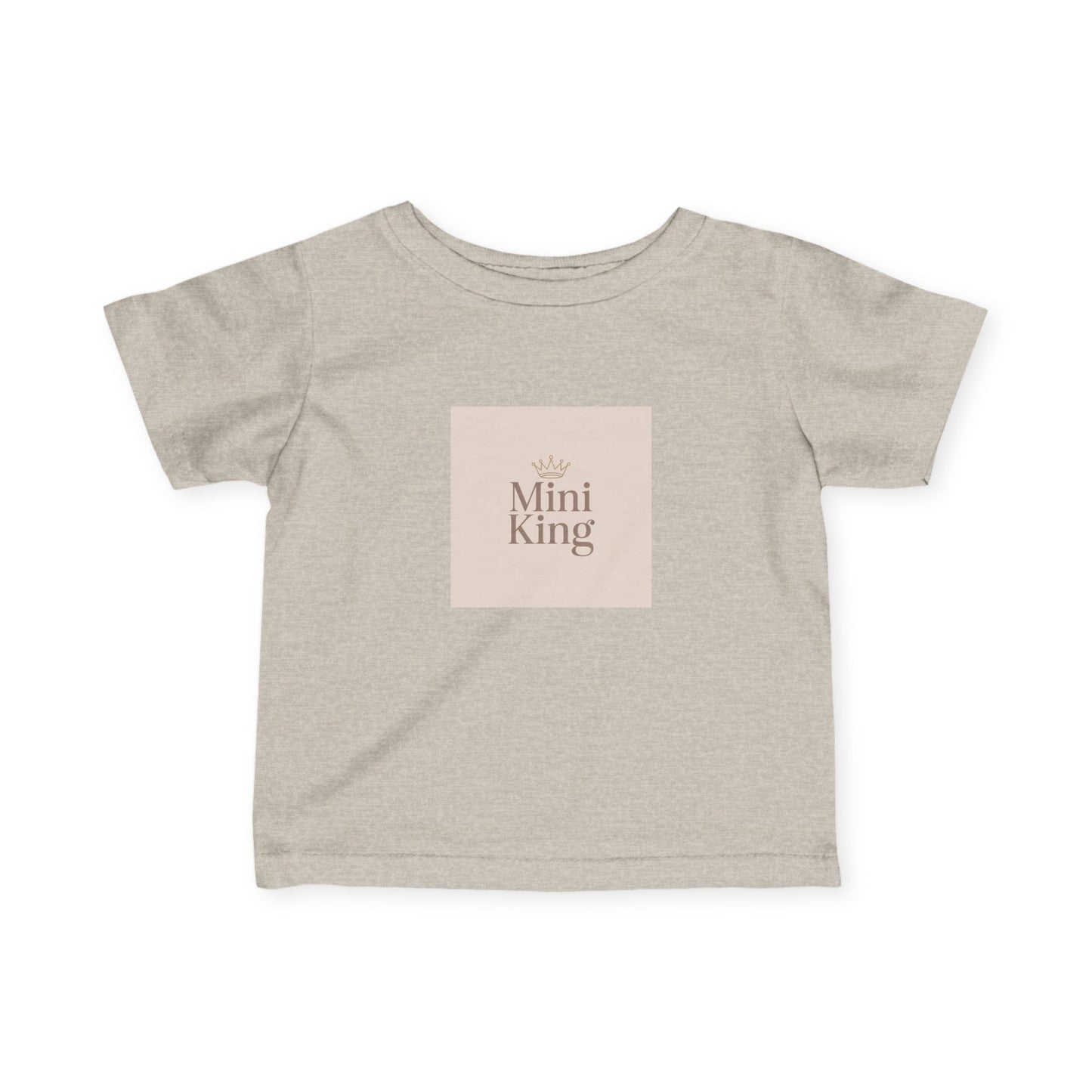 Infant Tee – "Mini King" Neutral Baby Shirt with Crown Graphic