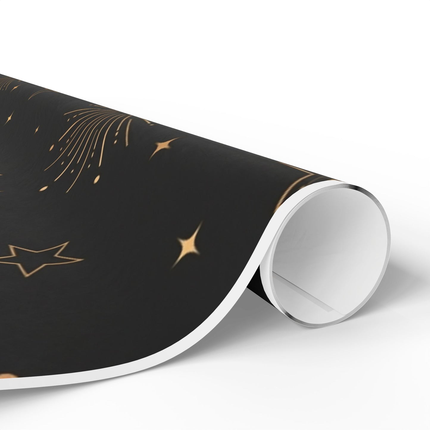 Black & Gold Starburst Wrapping Paper — Elegant Holiday Gift Wrap