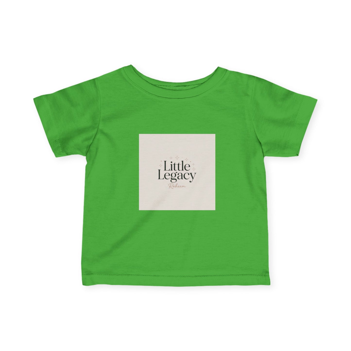 Infant Tee – "Little Legacy Raheem" Neutral Baby Shirt with Crown Graphic
