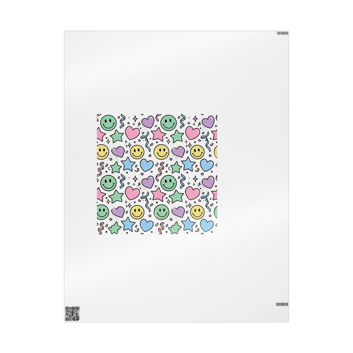 Cute Smile & Hearts Wrapping Paper - Pastel Emoji Gift Wrap for Birthdays & Celebrations