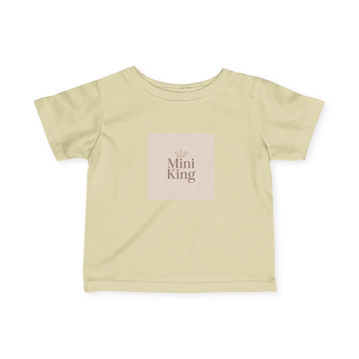 Infant Tee – "Mini King" Neutral Baby Shirt with Crown Graphic