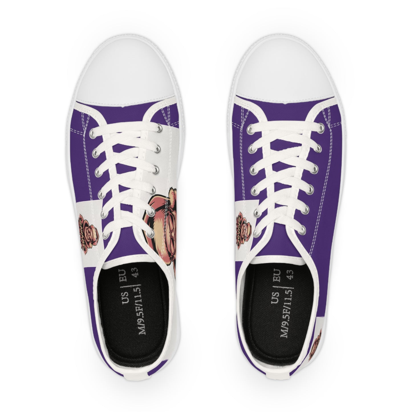 Low Top Sneakers – Purple Portrait Canvas Shoes for Men