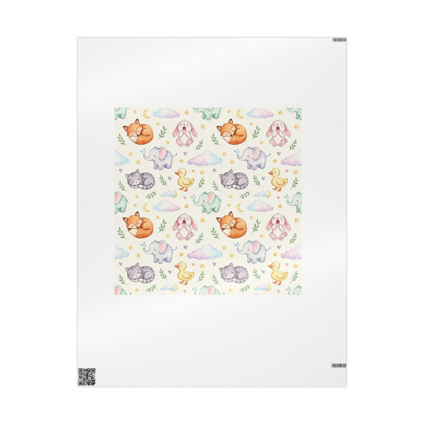 Nursery Animal Wrapping Paper — Cute Watercolor Baby Shower & Kids Gift Wrap