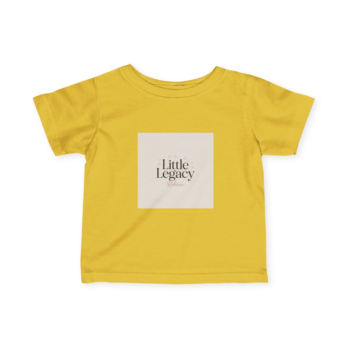 Infant Tee – "Little Legacy Raheem" Neutral Baby Shirt with Crown Graphic