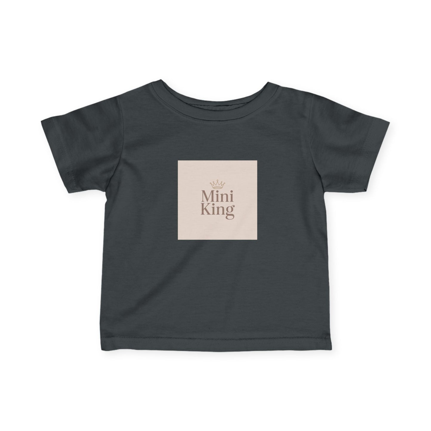 Infant Tee – "Mini King" Neutral Baby Shirt with Crown Graphic