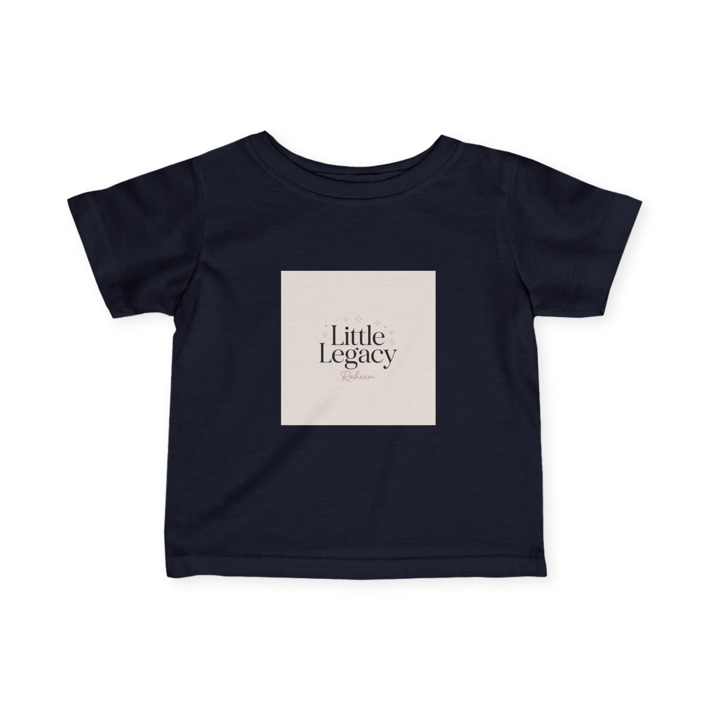 Infant Tee – "Little Legacy Raheem" Neutral Baby Shirt with Crown Graphic