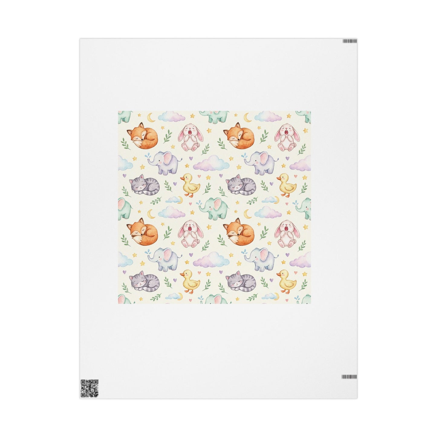 Nursery Animal Wrapping Paper — Cute Watercolor Baby Shower & Kids Gift Wrap