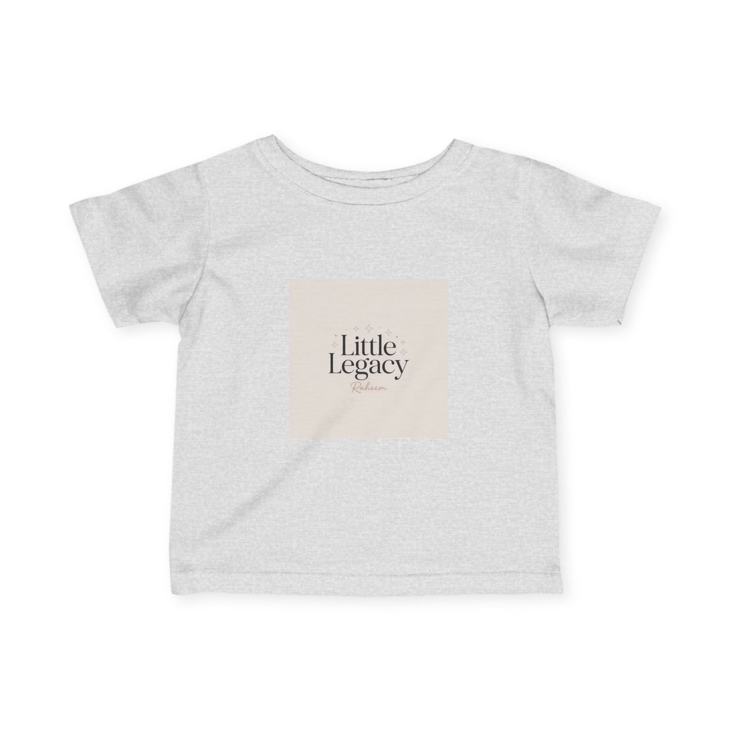 Infant Tee – "Little Legacy Raheem" Neutral Baby Shirt with Crown Graphic