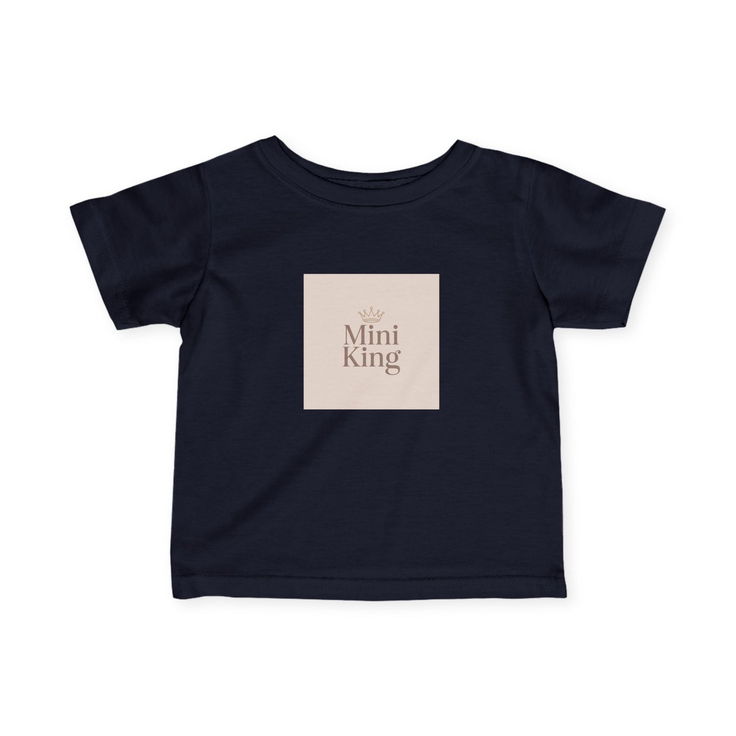 Infant Tee – "Mini King" Neutral Baby Shirt with Crown Graphic