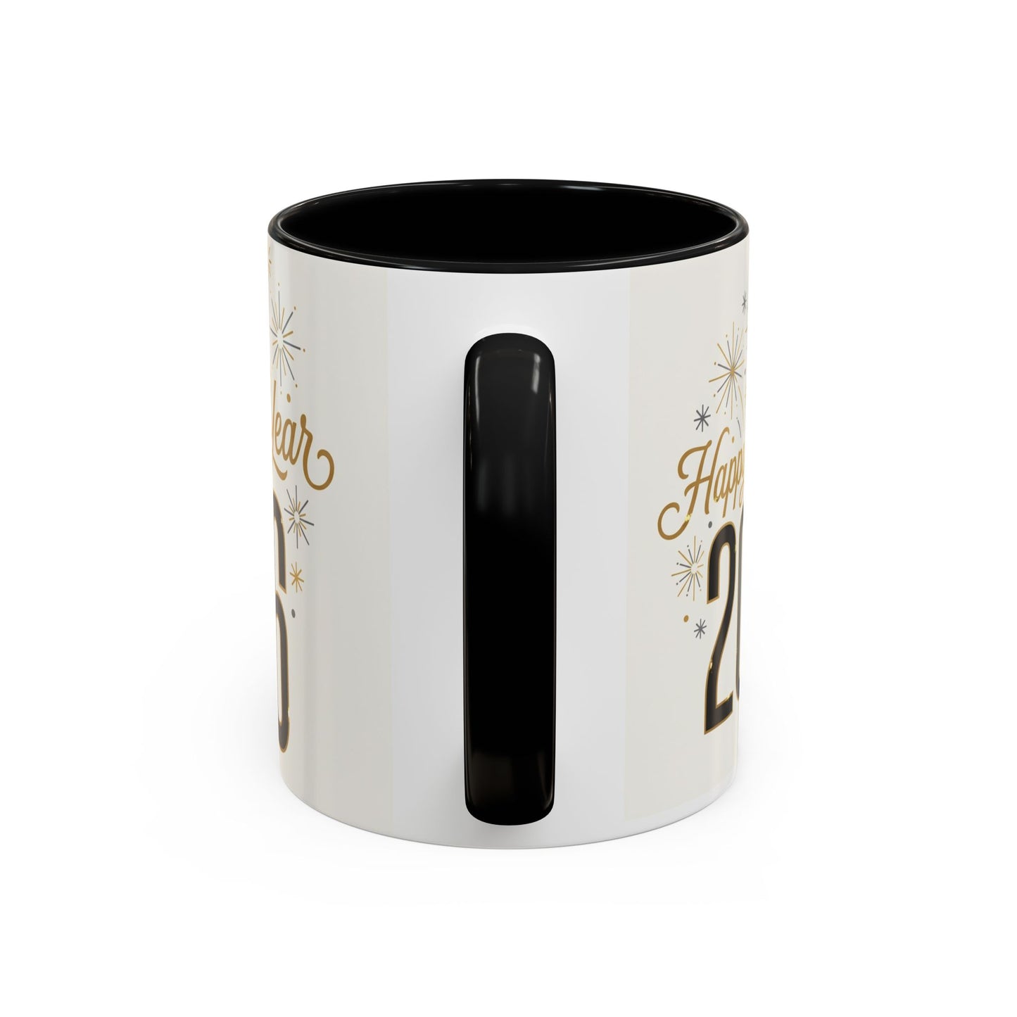 Happy New Year 2026 Accent Coffee Mug — Festive Sparkle 11/15oz