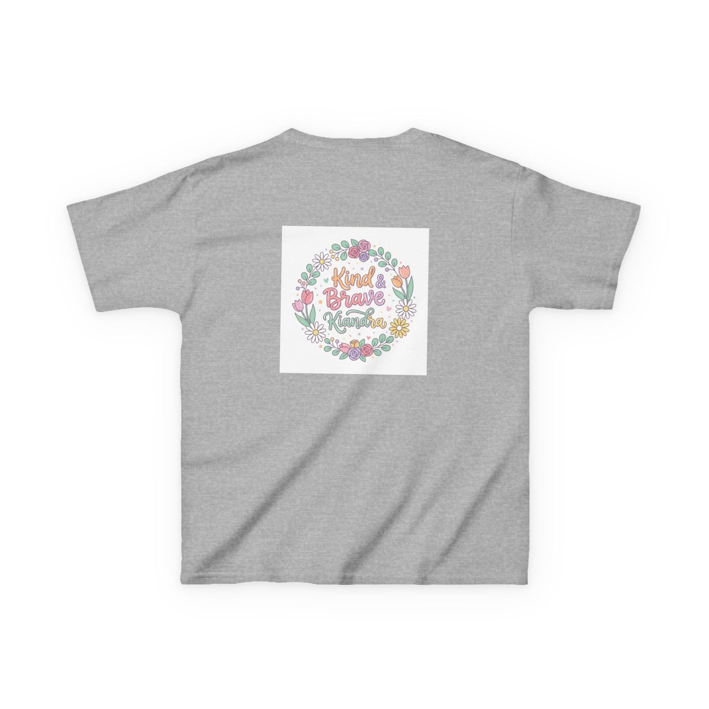 Kids Tee — Floral 'Kind Hearts Shine' Graphic