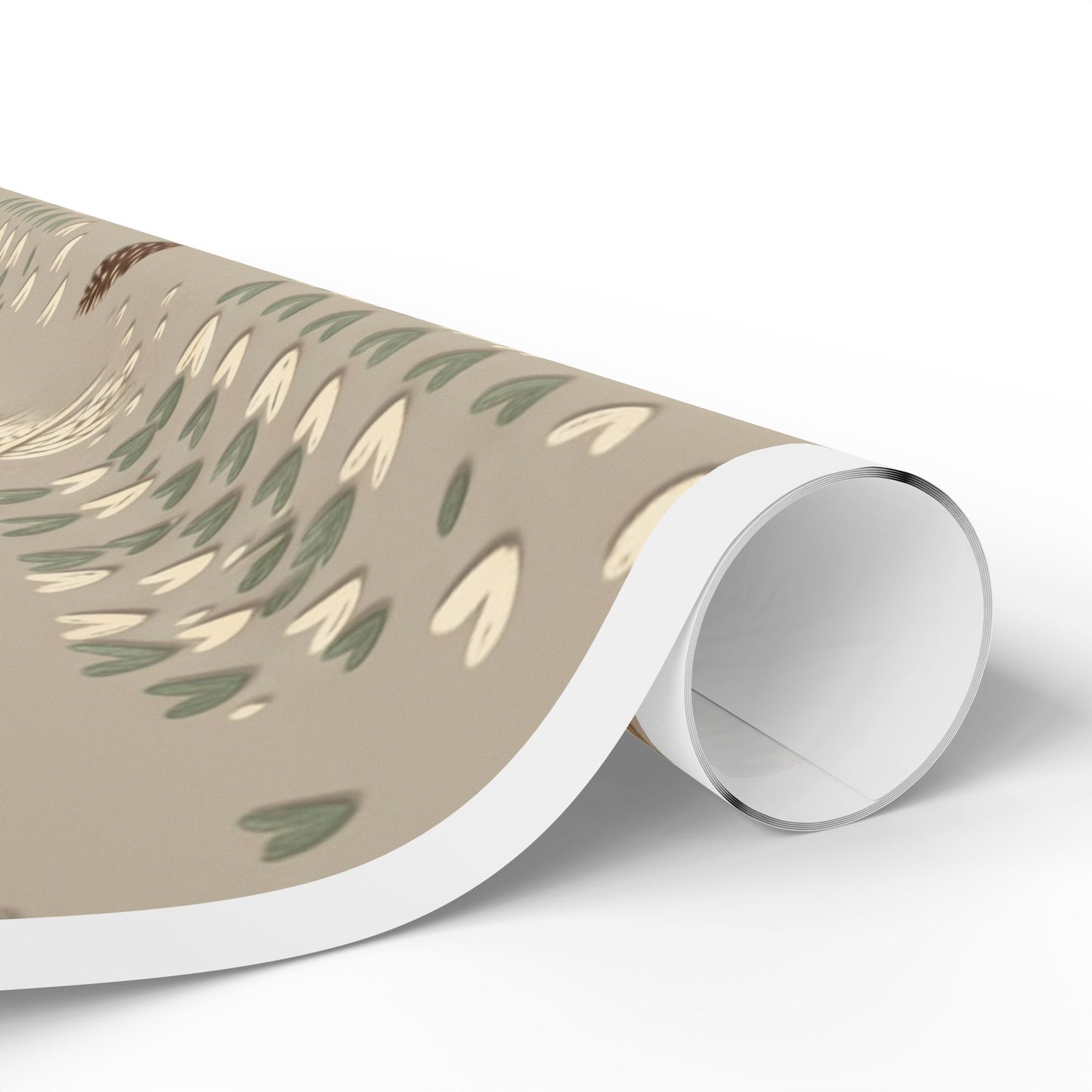 Neutral Winter Foliage Wrapping Paper — Pinecones & Knit Pattern Gift Wrap