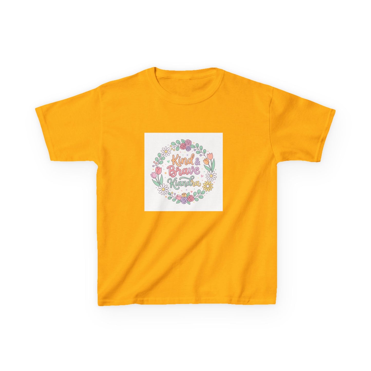 Kids Tee — Floral 'Kind Hearts Shine' Graphic