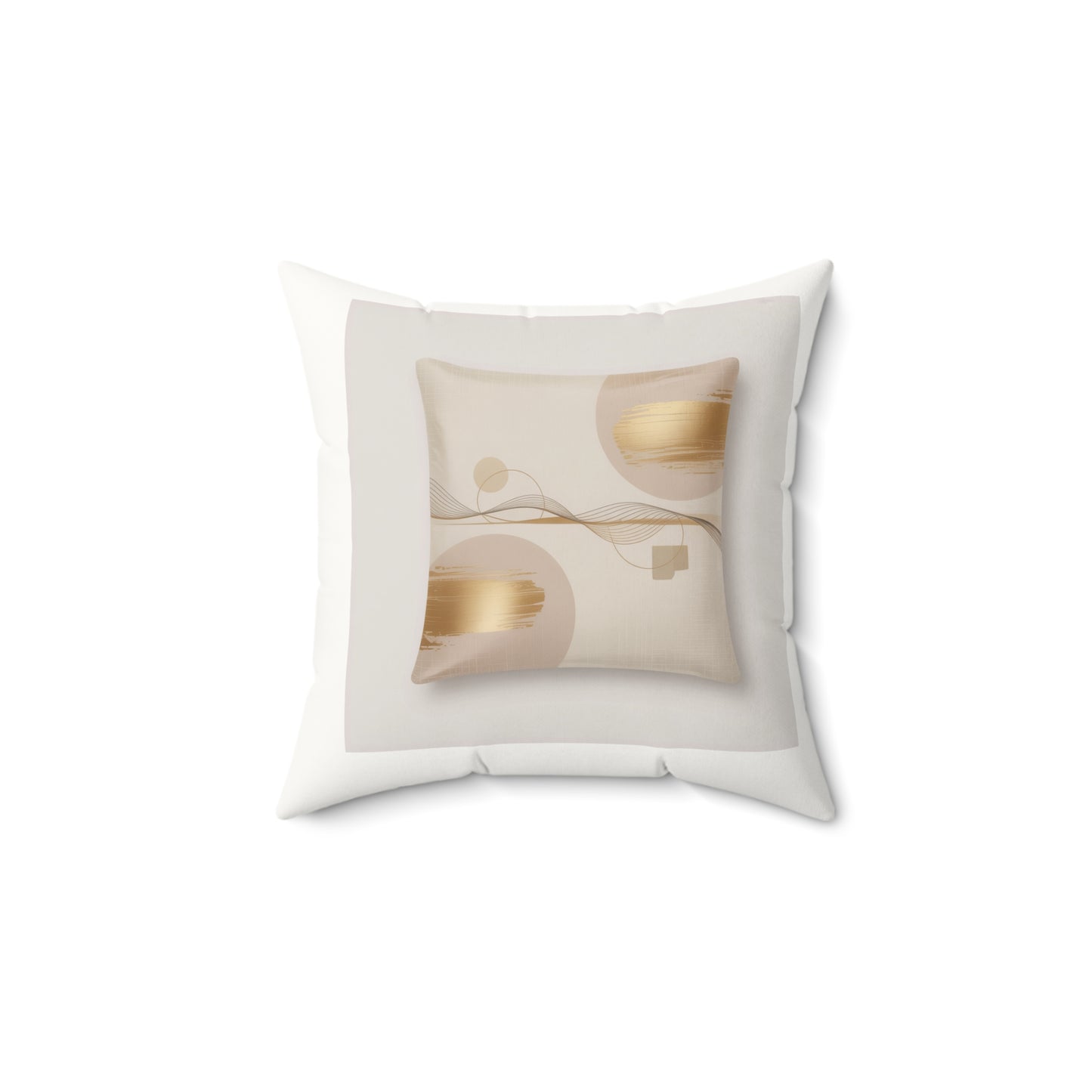Modern Gold Abstract Faux Suede Pillow – Stylish Decorative Throw Pillow