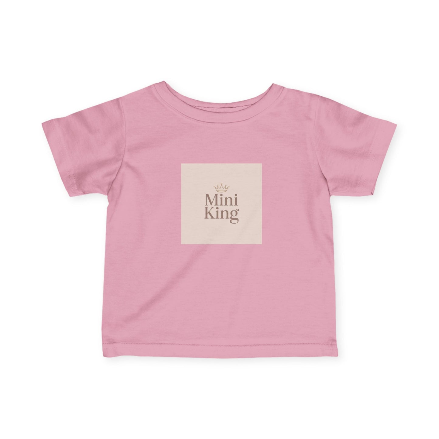 Infant Tee – "Mini King" Neutral Baby Shirt with Crown Graphic