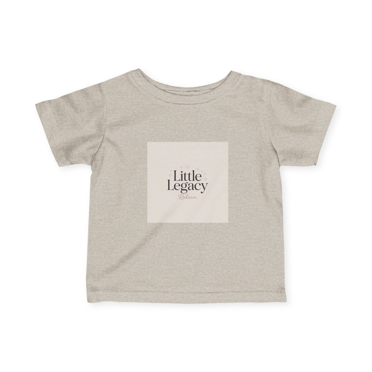 Infant Tee – "Little Legacy Raheem" Neutral Baby Shirt with Crown Graphic