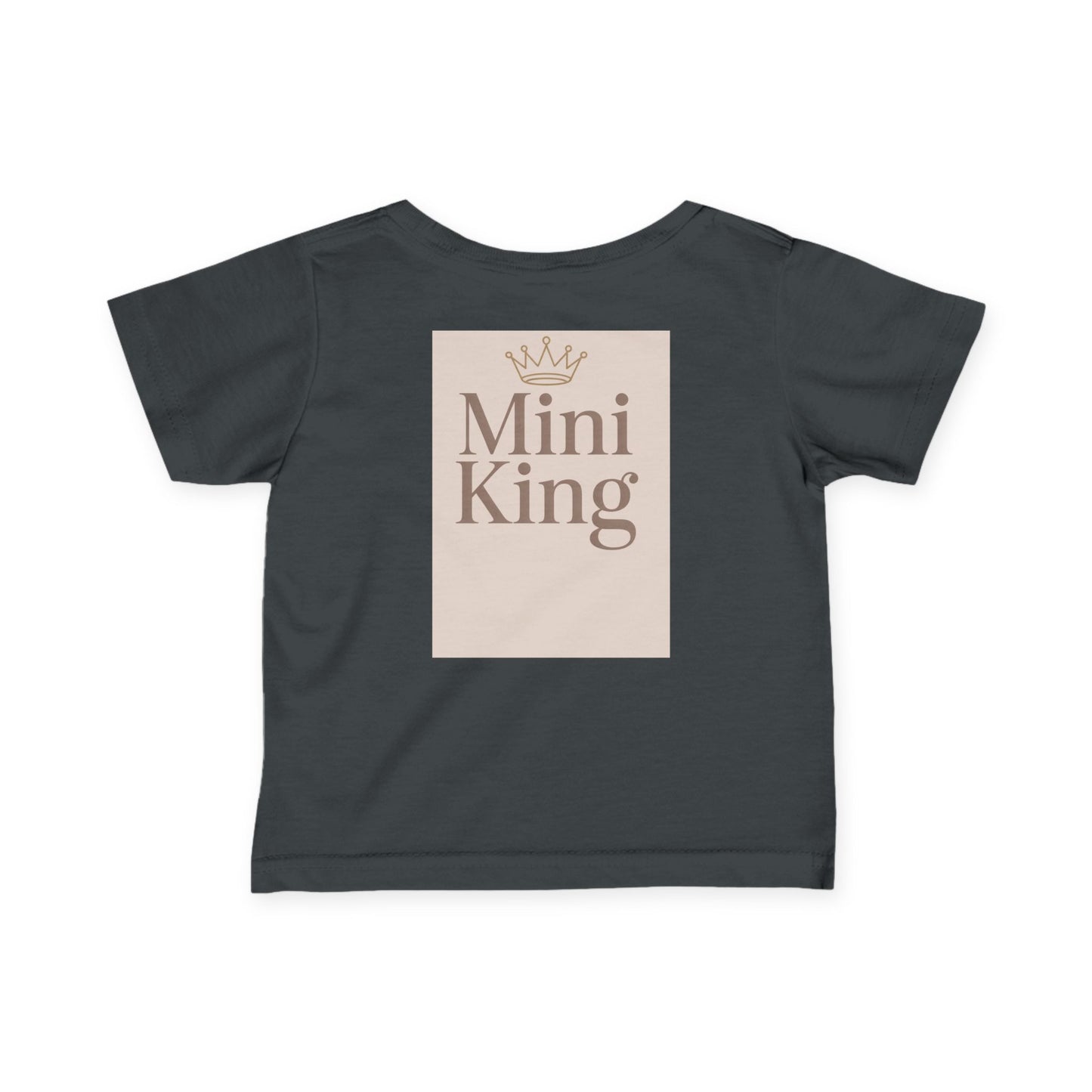 Infant Tee – "Mini King" Neutral Baby Shirt with Crown Graphic