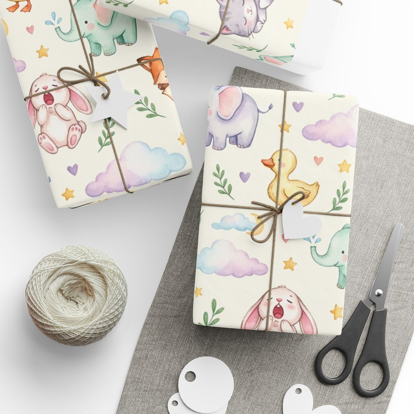 Nursery Animal Wrapping Paper — Cute Watercolor Baby Shower & Kids Gift Wrap