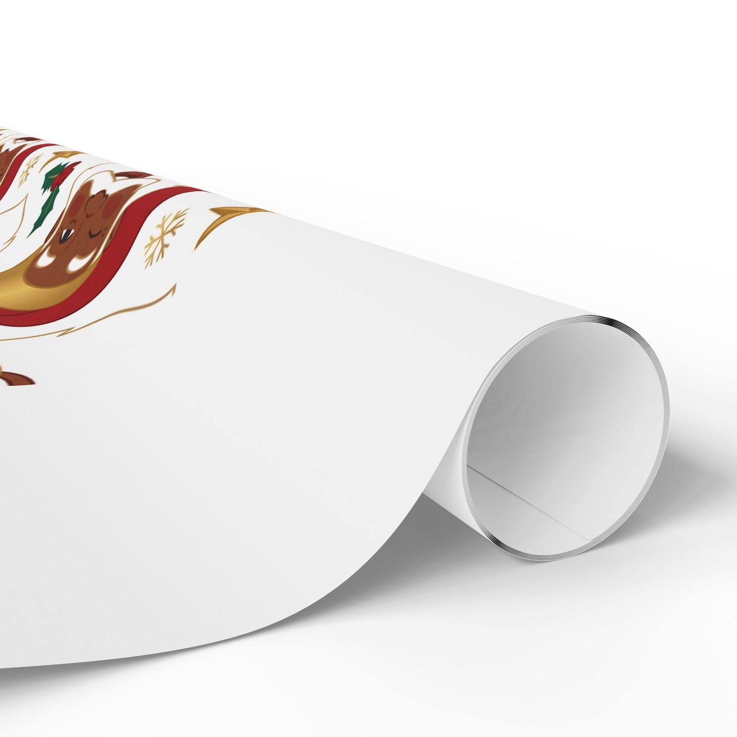 Black Santa Claus Wrapping Paper - Festive Holiday Gift Wrap with Holly & Ribbons